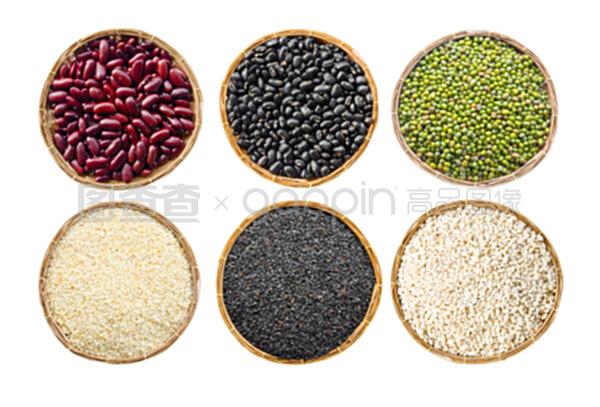 谷物种子豆、红豆、黑豆、青豆、芝麻菜